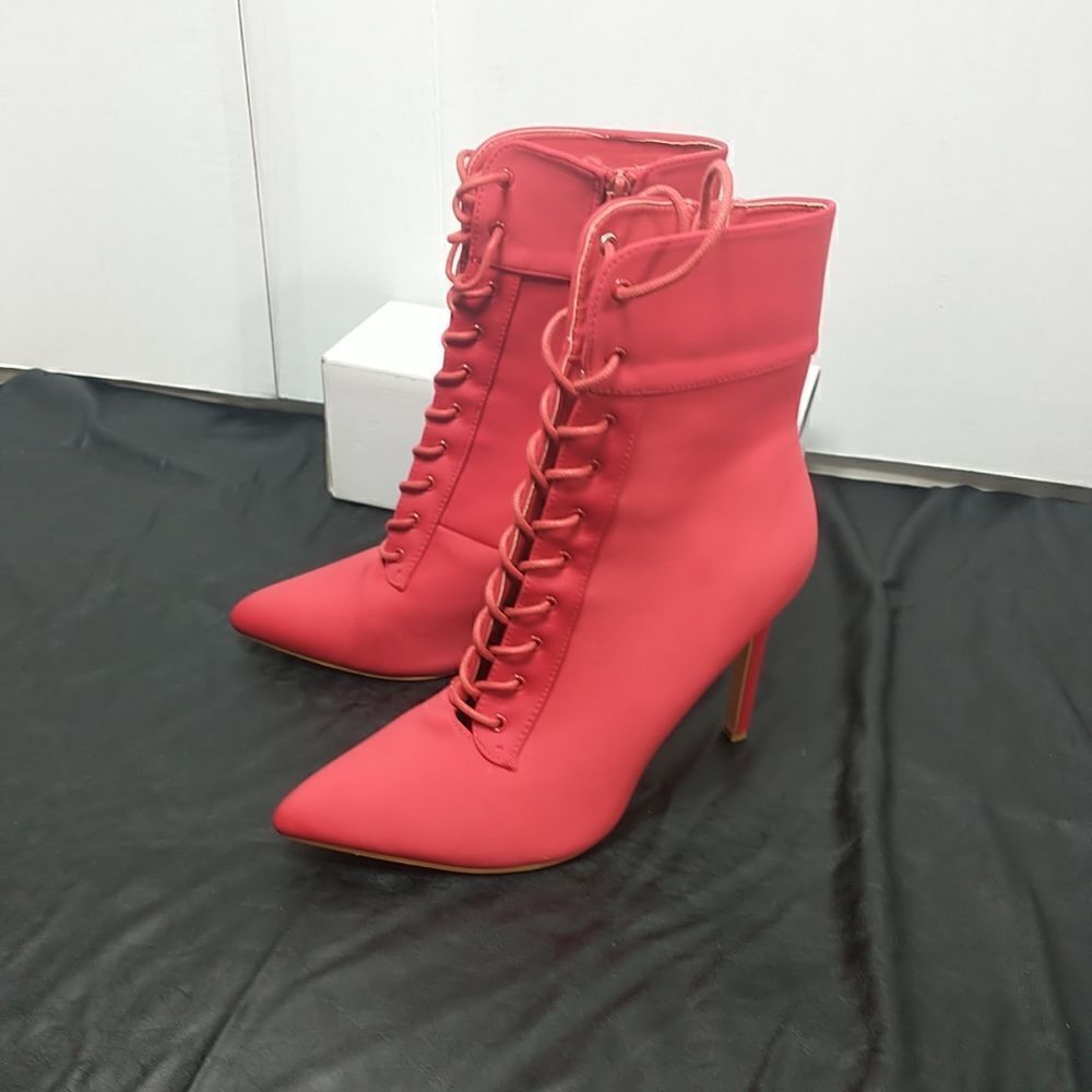 Olivia Woman's Size 9 Sexy Red Stiletto Boots. Condition is Pre-owned.